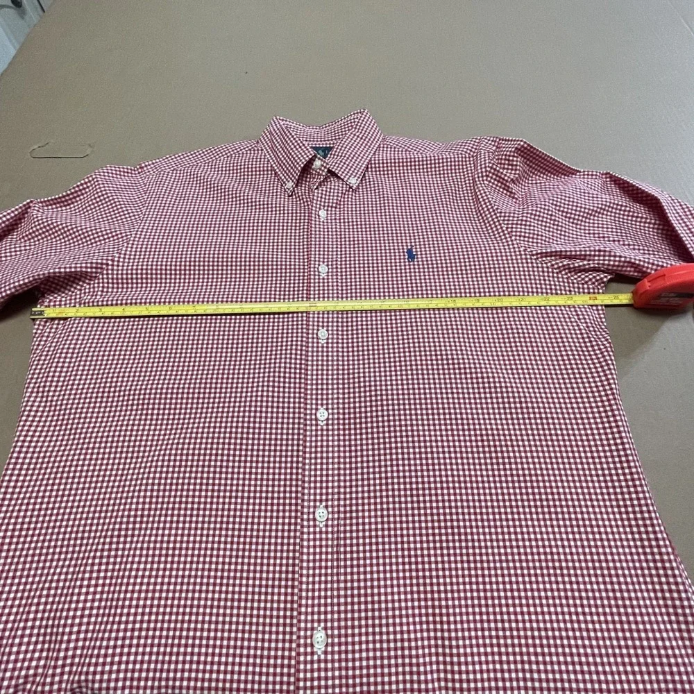 Vintage Polo Ralph Lauren Men's 16 32/33 Classic Fit Shirt Red Gingham Blue Pony